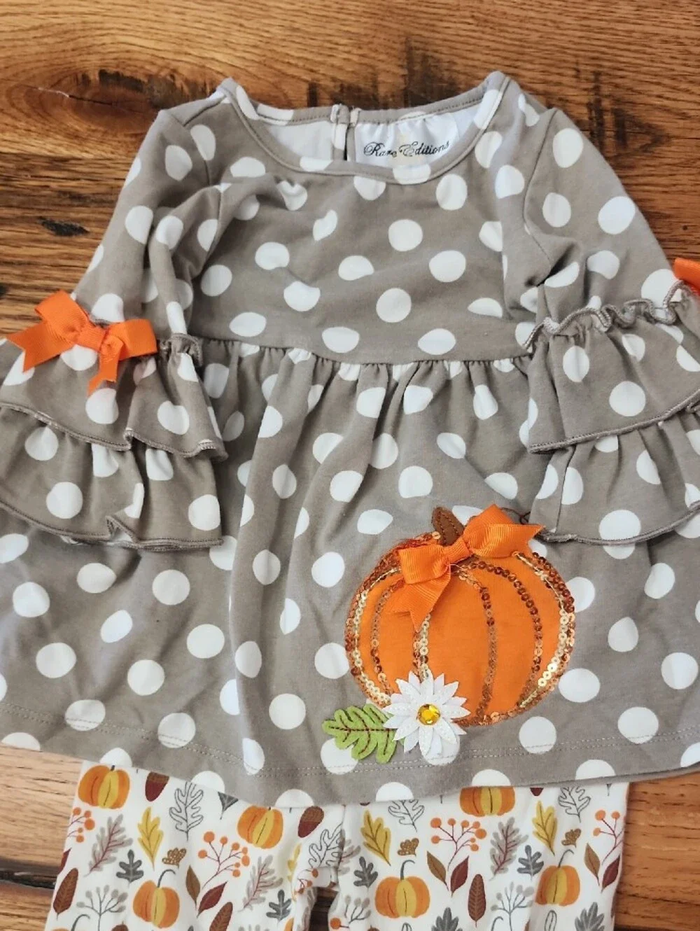 Polka Dot Pumpkin Two-Piece Kids Set